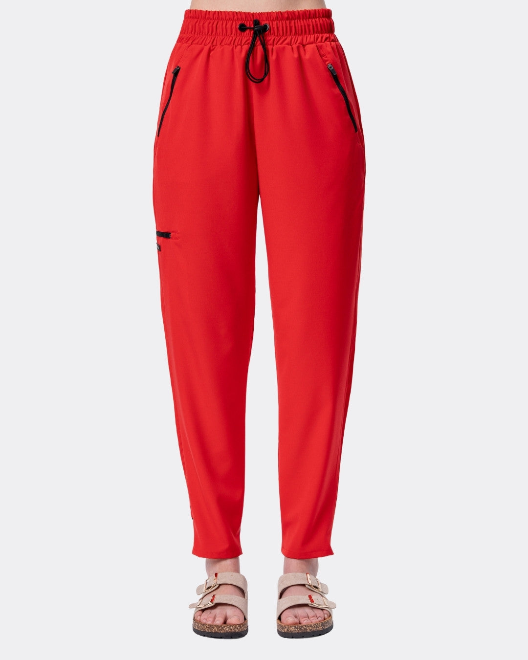 Komplet medyczny damski COMFORT czerwony Bluza BASIC + Spodnie LOOSE