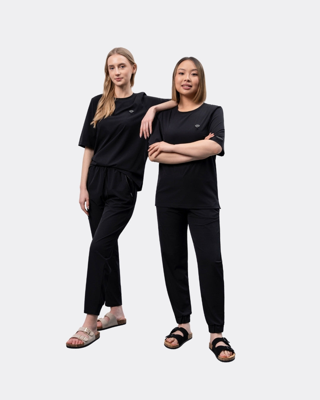 Komplet medyczny damski CLASSIC czarny - Bluza BASIC + Spodnie FIT