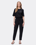 Komplet medyczny damski COMFORT czarny Bluza BASIC + Spodnie LOOSE
