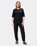 Komplet medyczny damski CLASSIC czarny - Bluza BASIC + Spodnie FIT