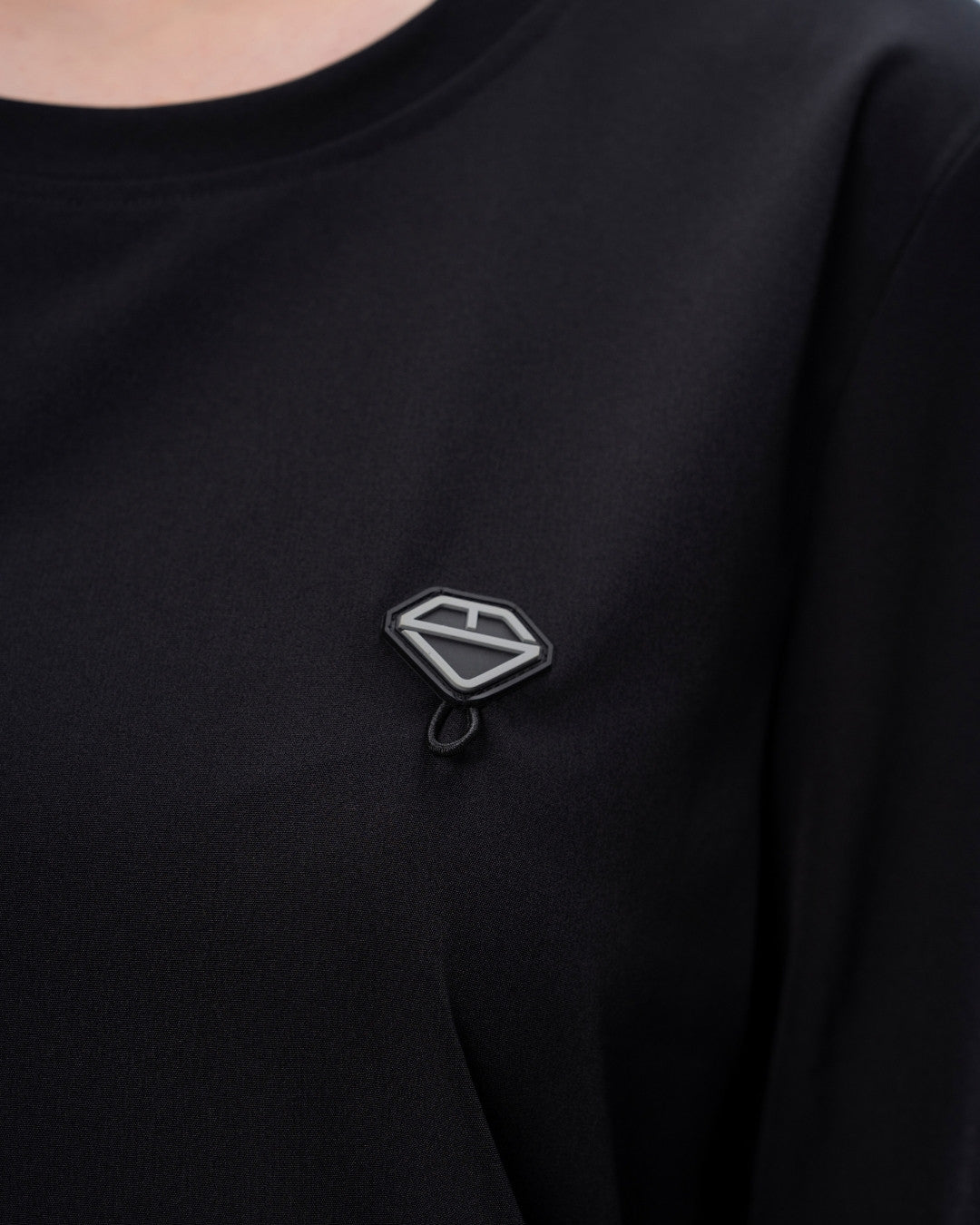 Bluza medyczna BASIC damska czarna logo