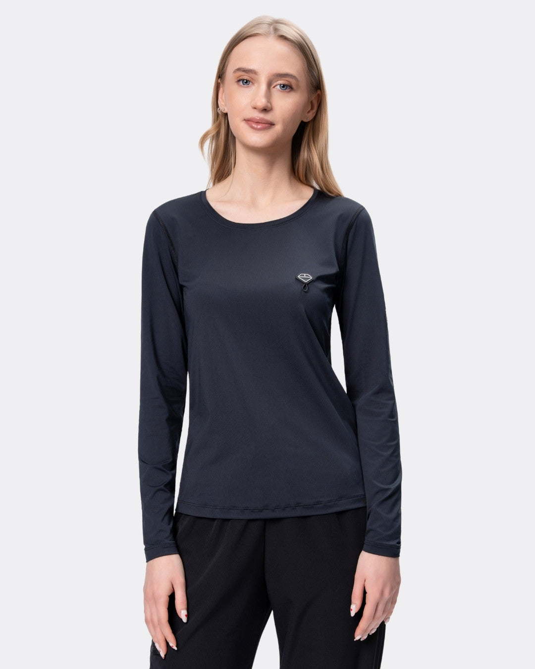 Longsleeve medyczny REGULAR damski czarny