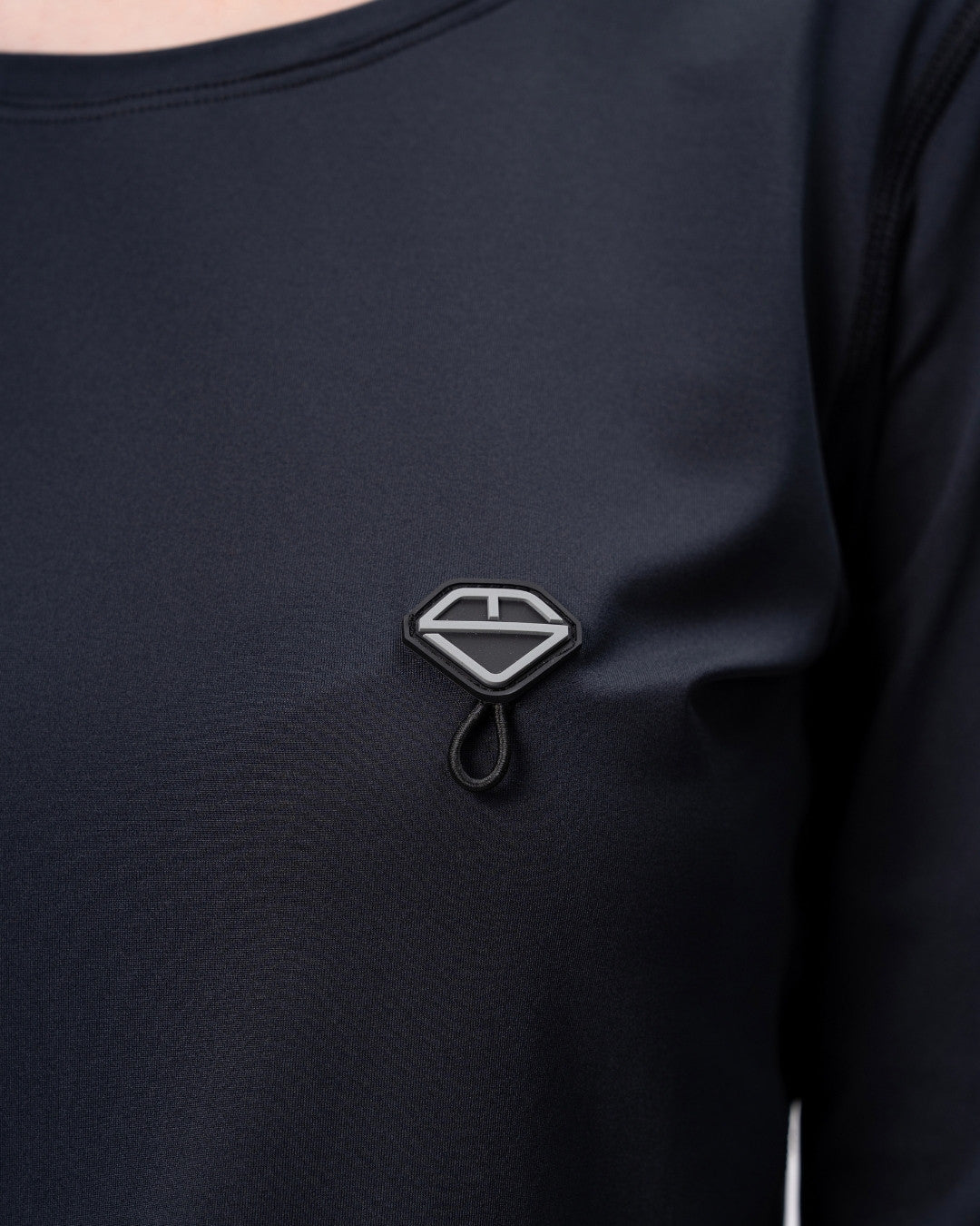 Longsleeve medyczny REGULAR damski czarny logo