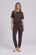 Komplet medyczny damski CLASSIC brązowy - Bluza BASIC + Spodnie FIT